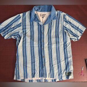 Blue Striped Men's Casual Button Down Shirt